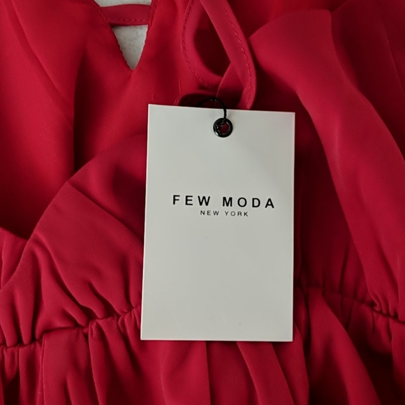 Few Moda New York romantic red spaghetti strap maxi evening dress sz small nwt - Picture 4 of 7